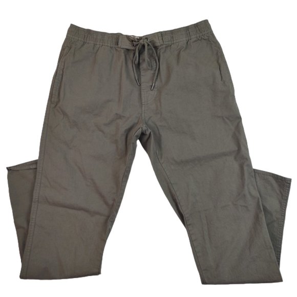 Linksoul Casual Golf Pants Drifter Lounge Flat Front Drawstring Green Cotton - Picture 1 of 9